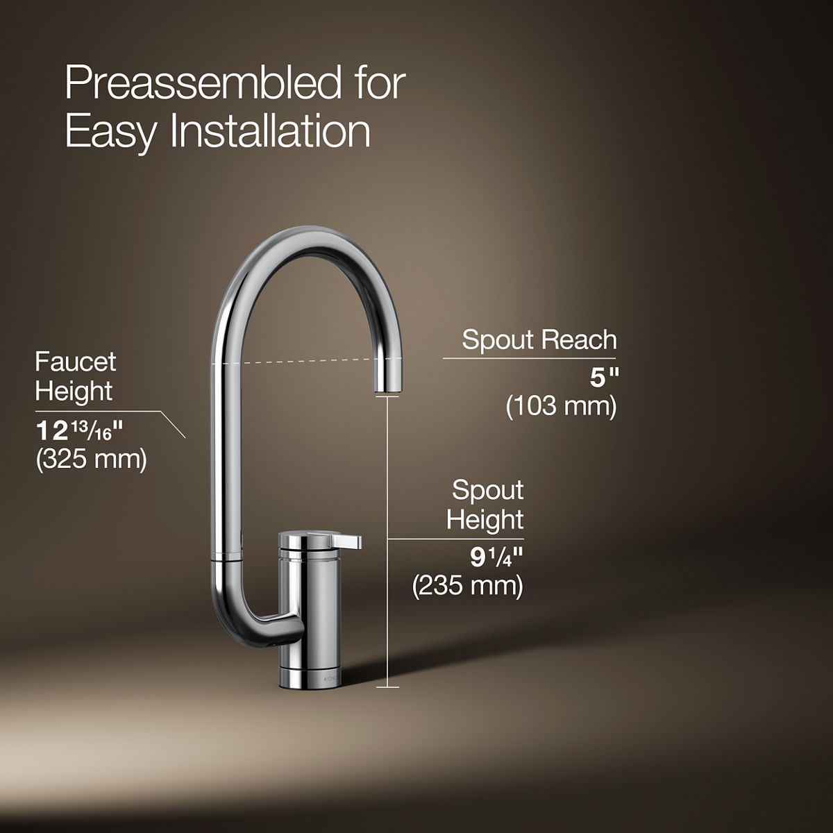3/4 view of product with dimensions