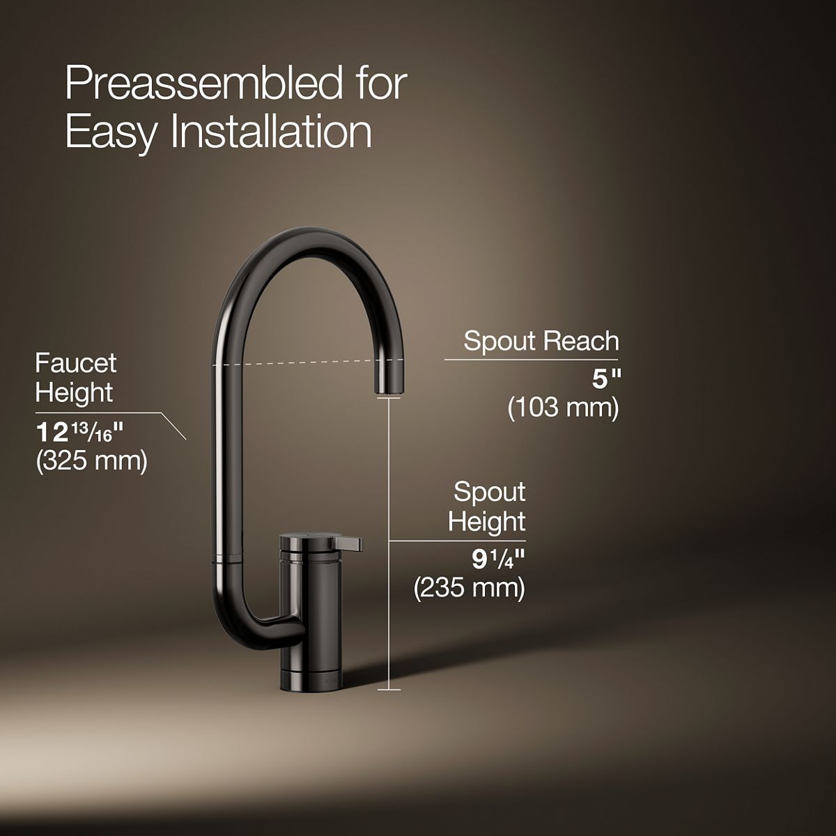 3/4 view of product with dimensions