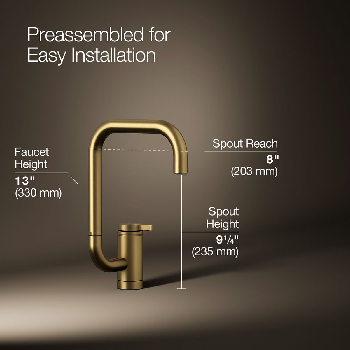 3/4 view of product with dimensions