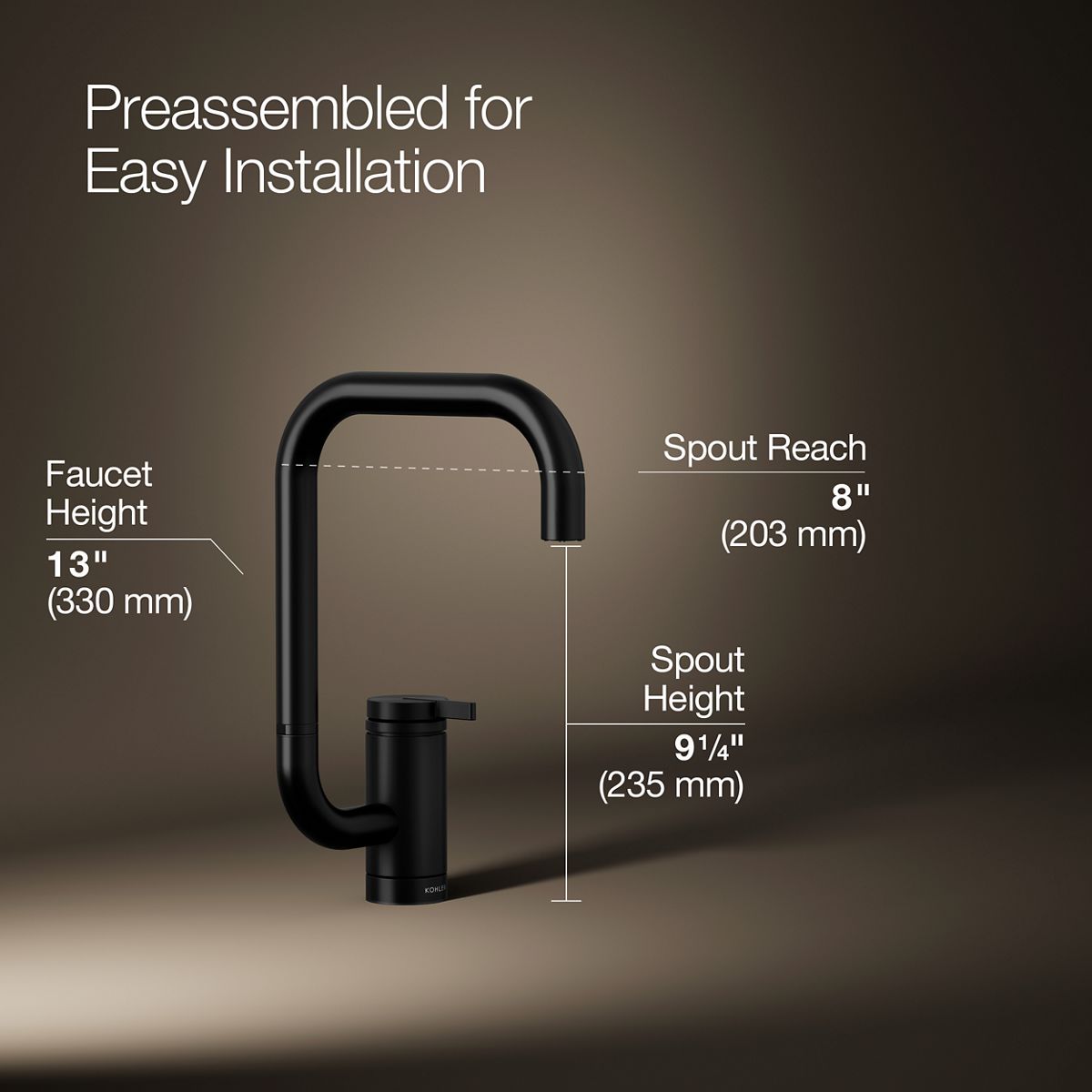 3/4 view of product with dimensions