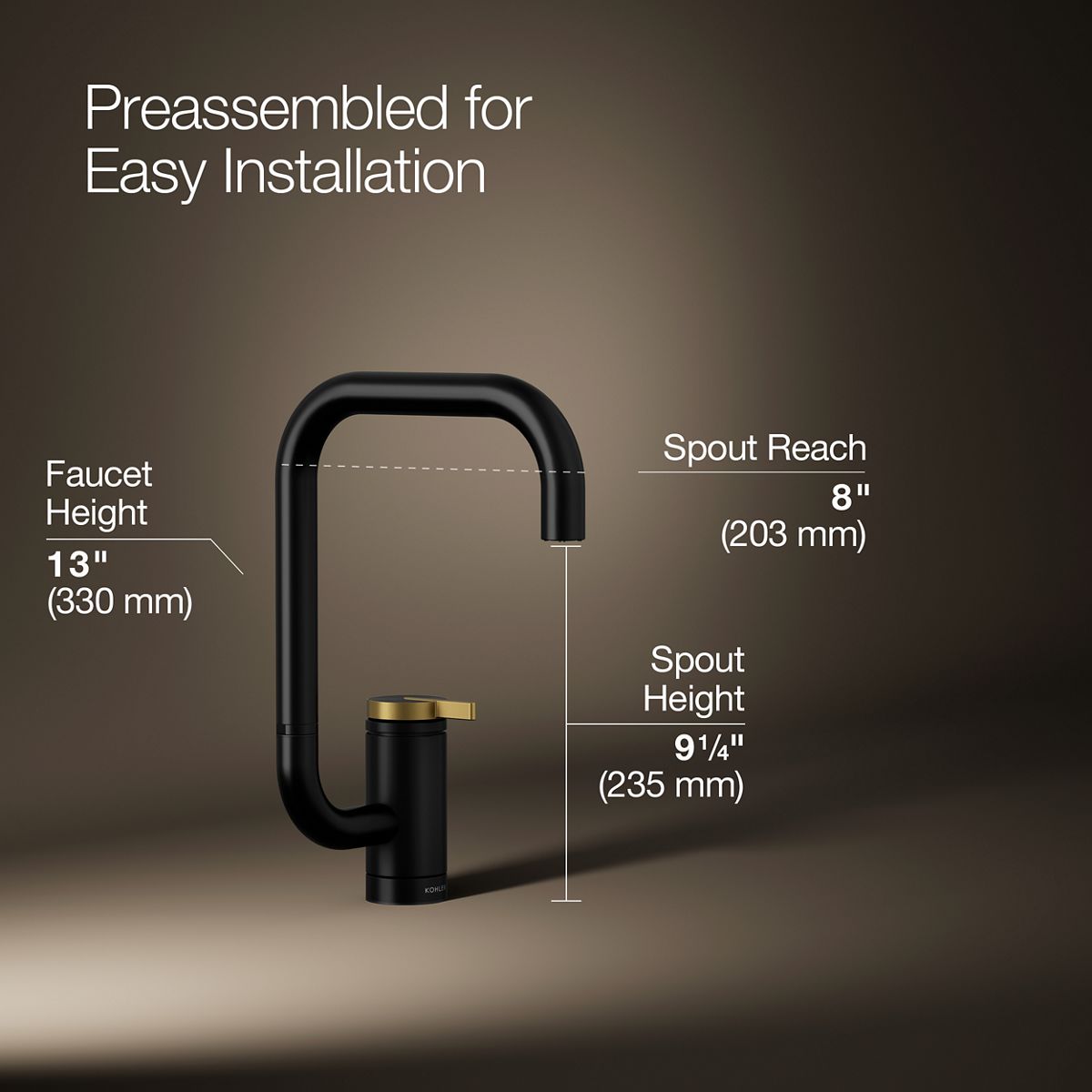 3/4 view of product with dimensions