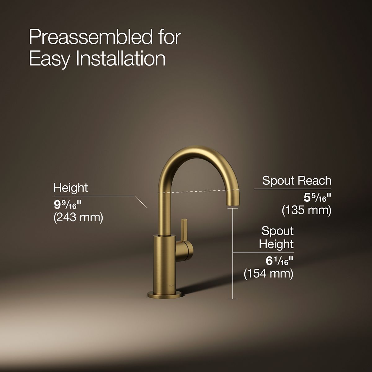 3/4 view of product with dimensions