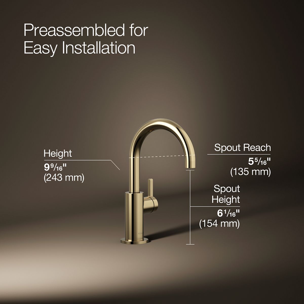 3/4 view of product with dimensions