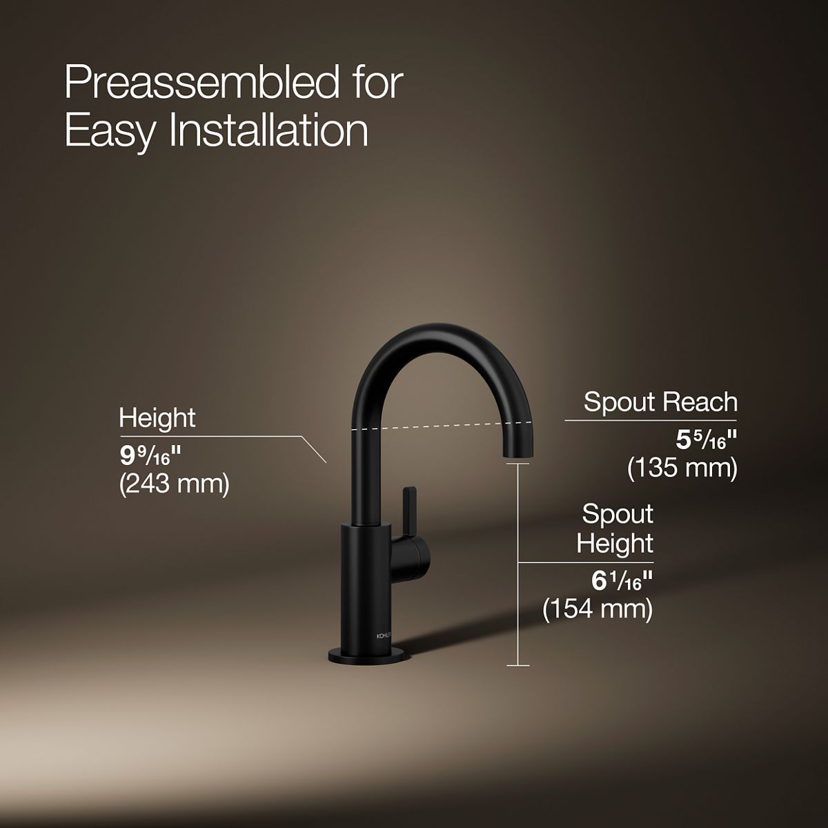 3/4 view of product with dimensions