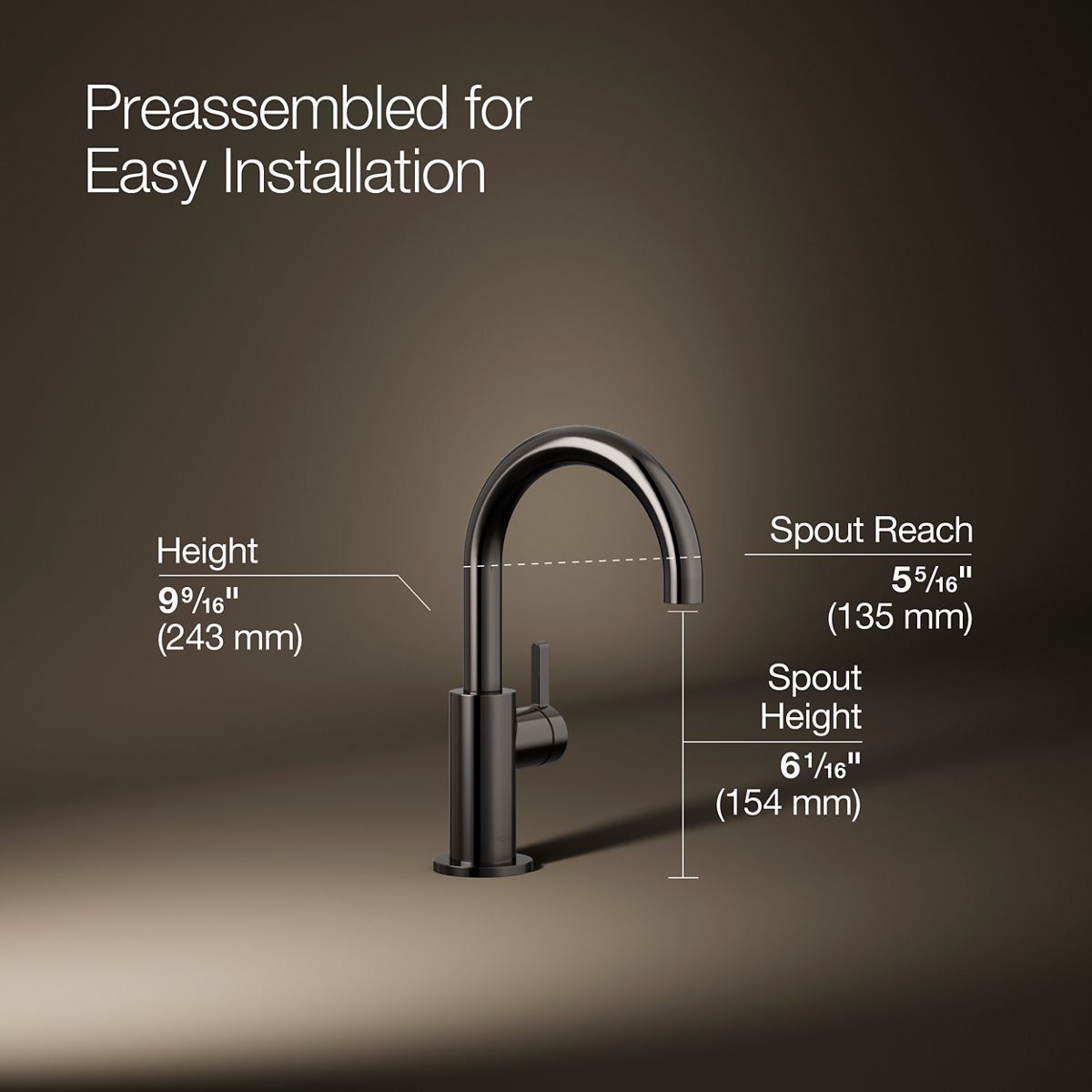 3/4 view of product with dimensions