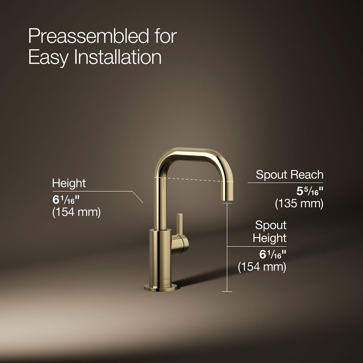 3/4 view of product with dimensions