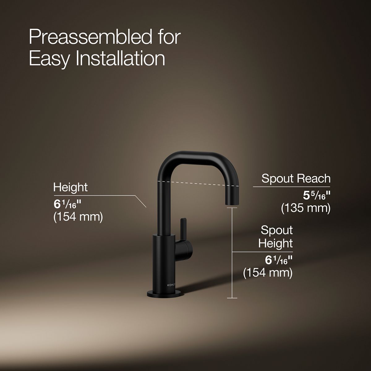 3/4 view of product with dimensions
