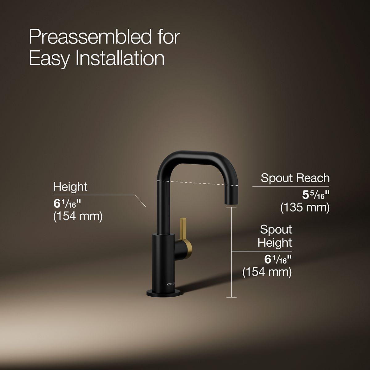 3/4 view of product with dimensions