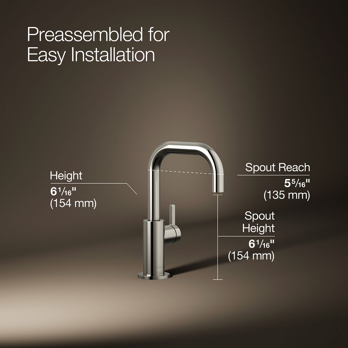 3/4 view of product with dimensions