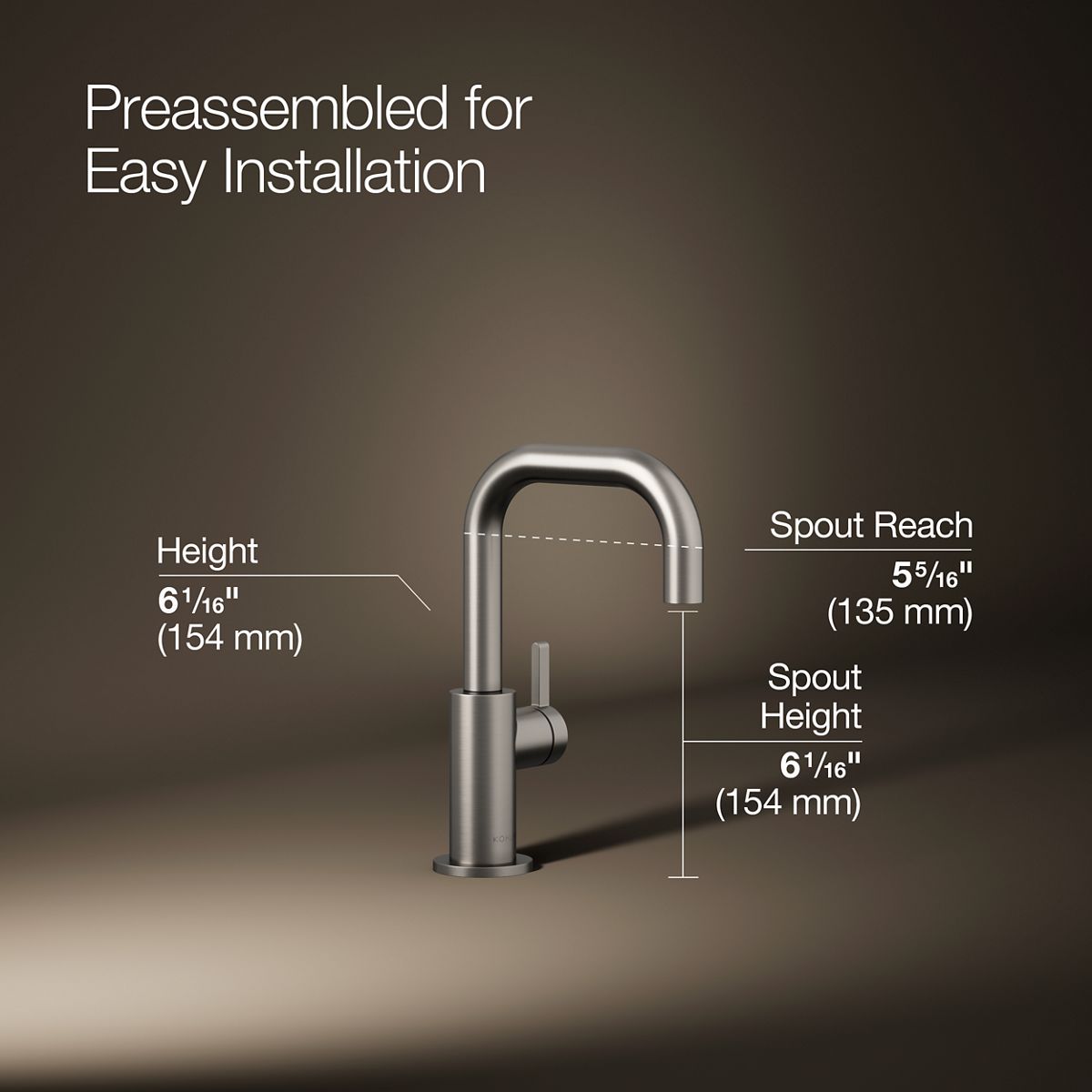 3/4 view of product with dimensions