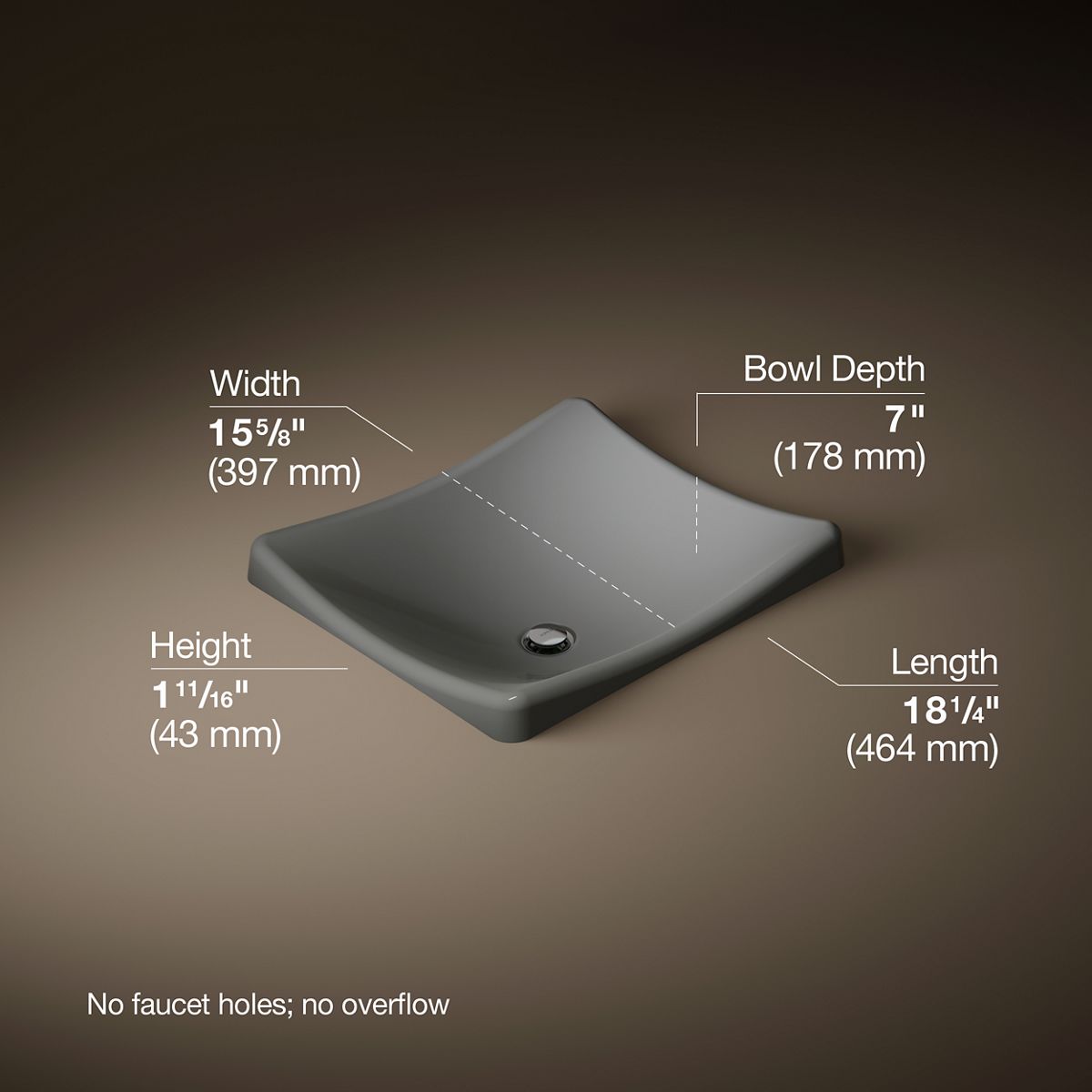 3/4 view of product with dimensions