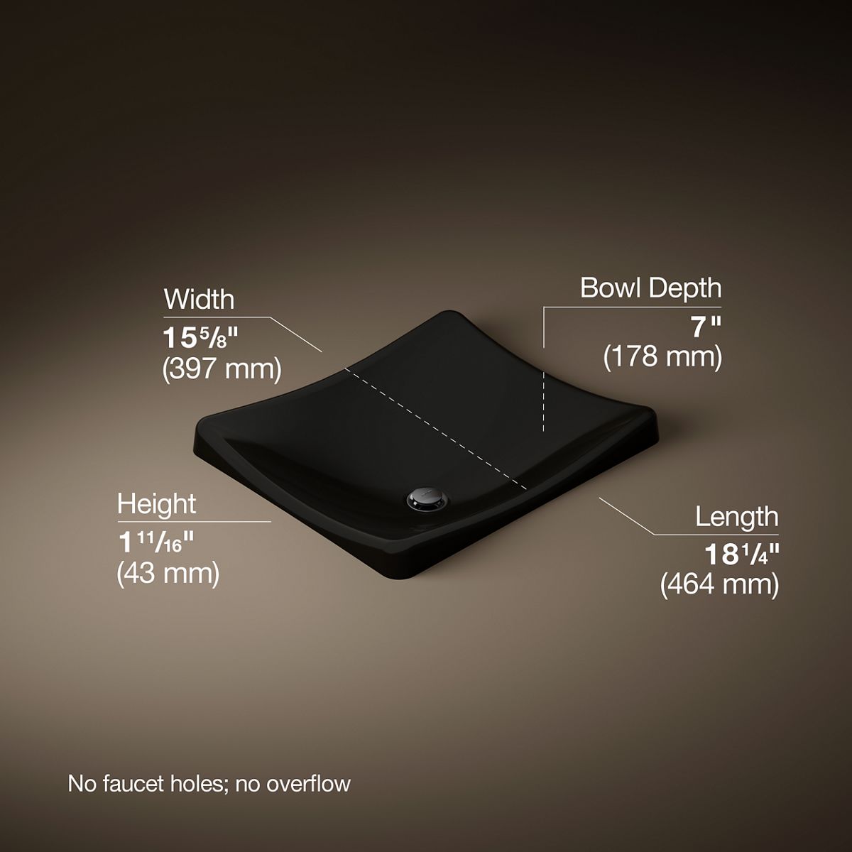 3/4 view of product with dimensions