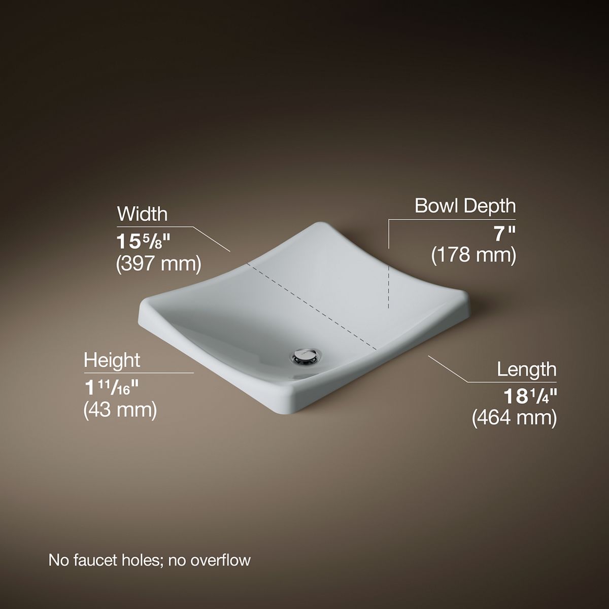 3/4 view of product with dimensions