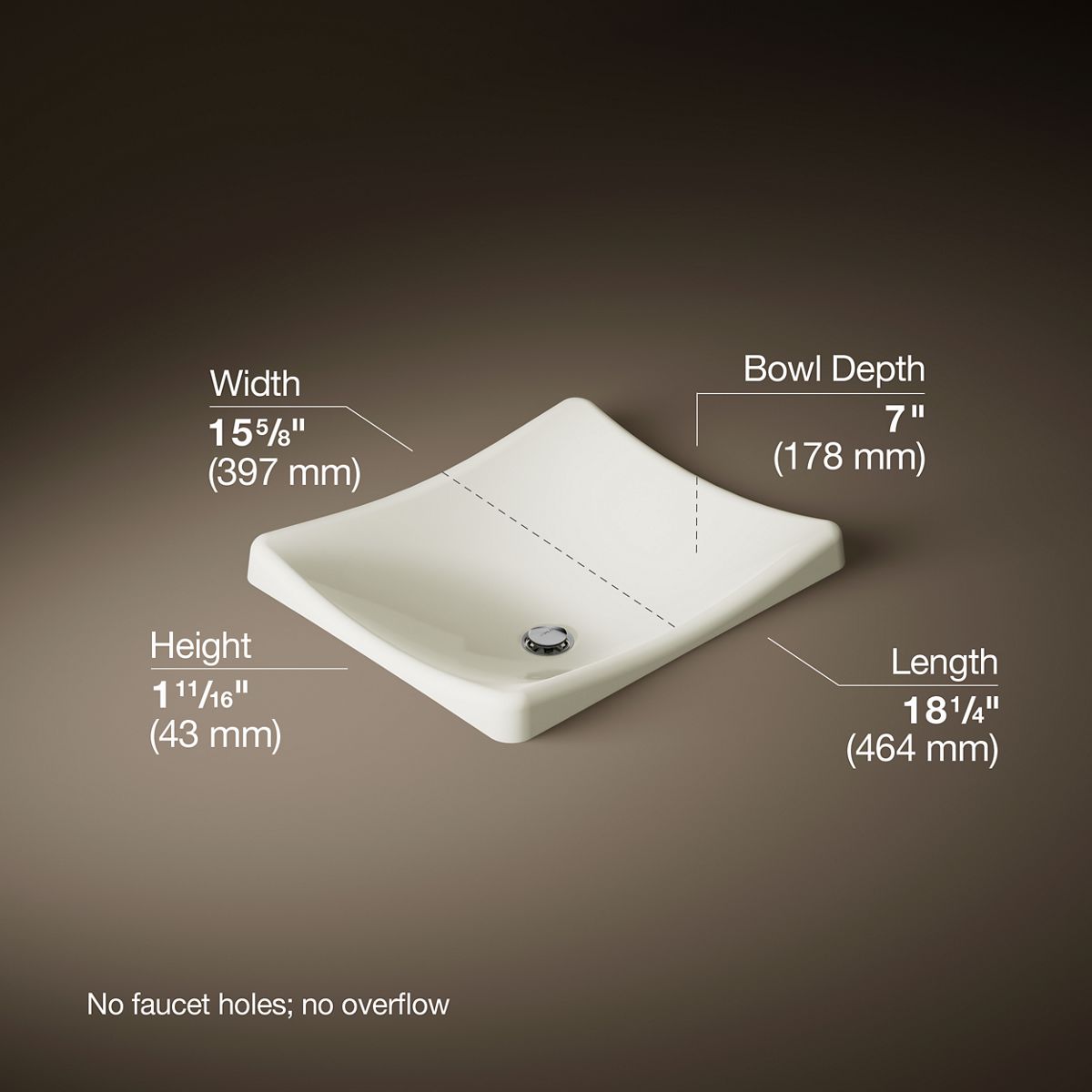 3/4 view of product with dimensions
