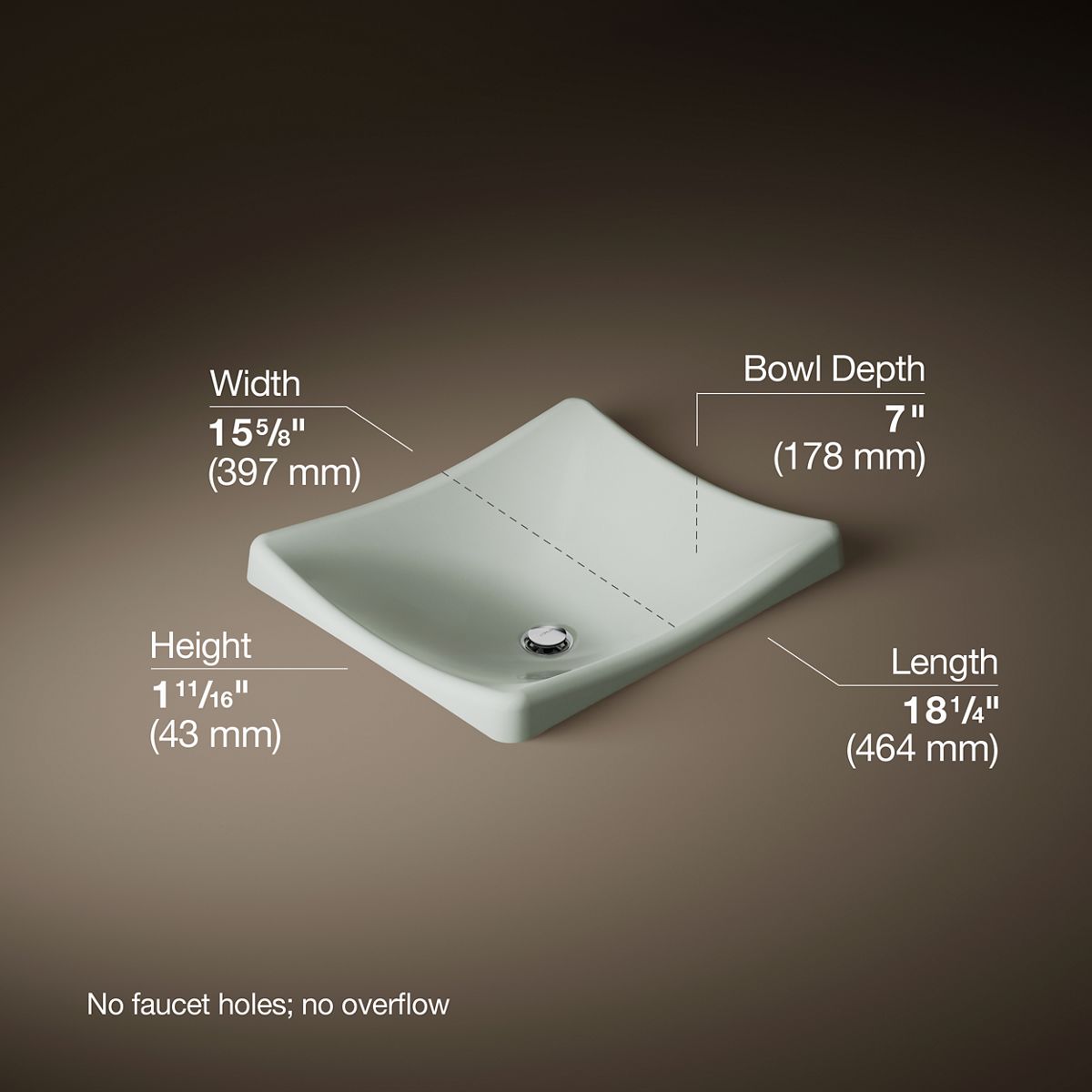 3/4 view of product with dimensions