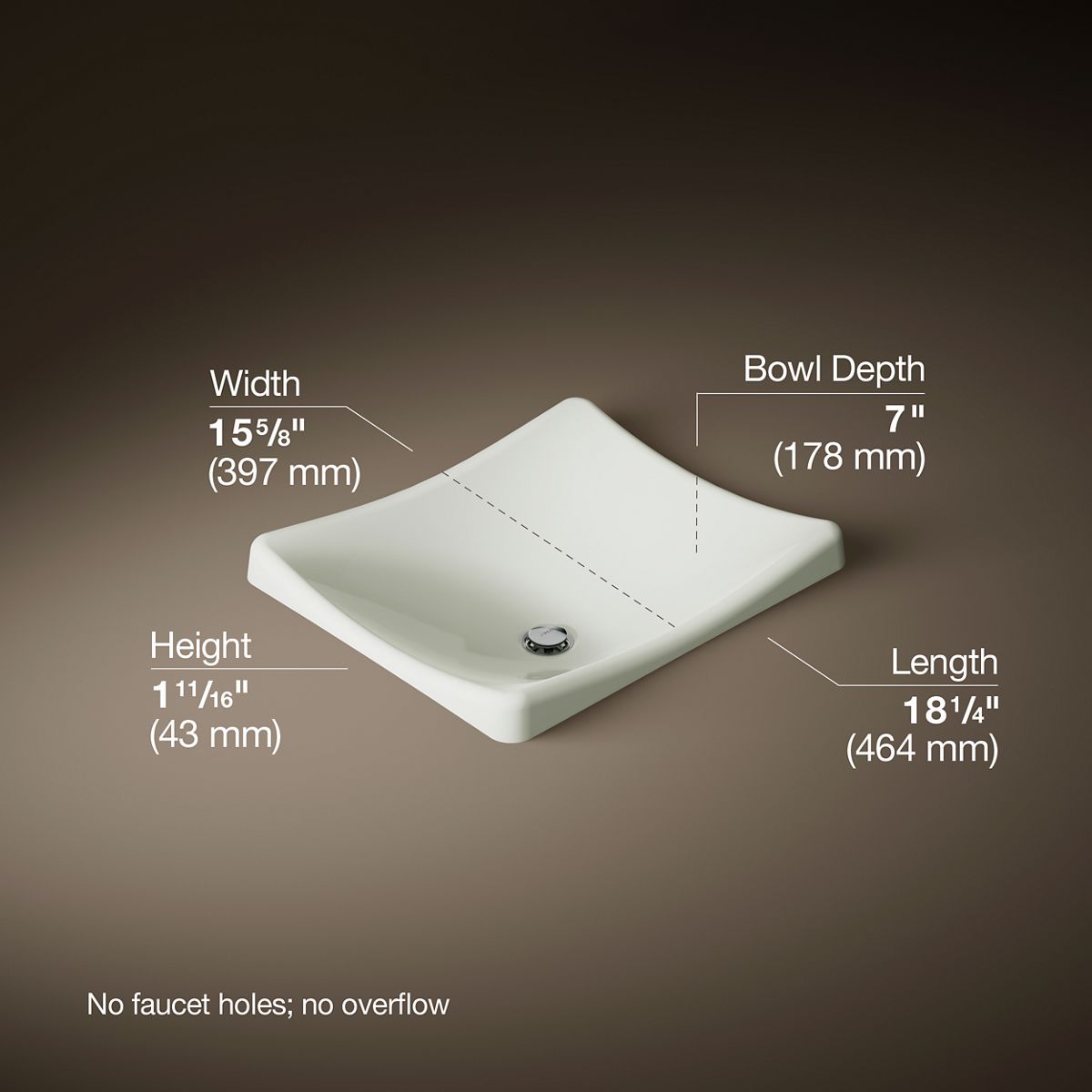 3/4 view of product with dimensions
