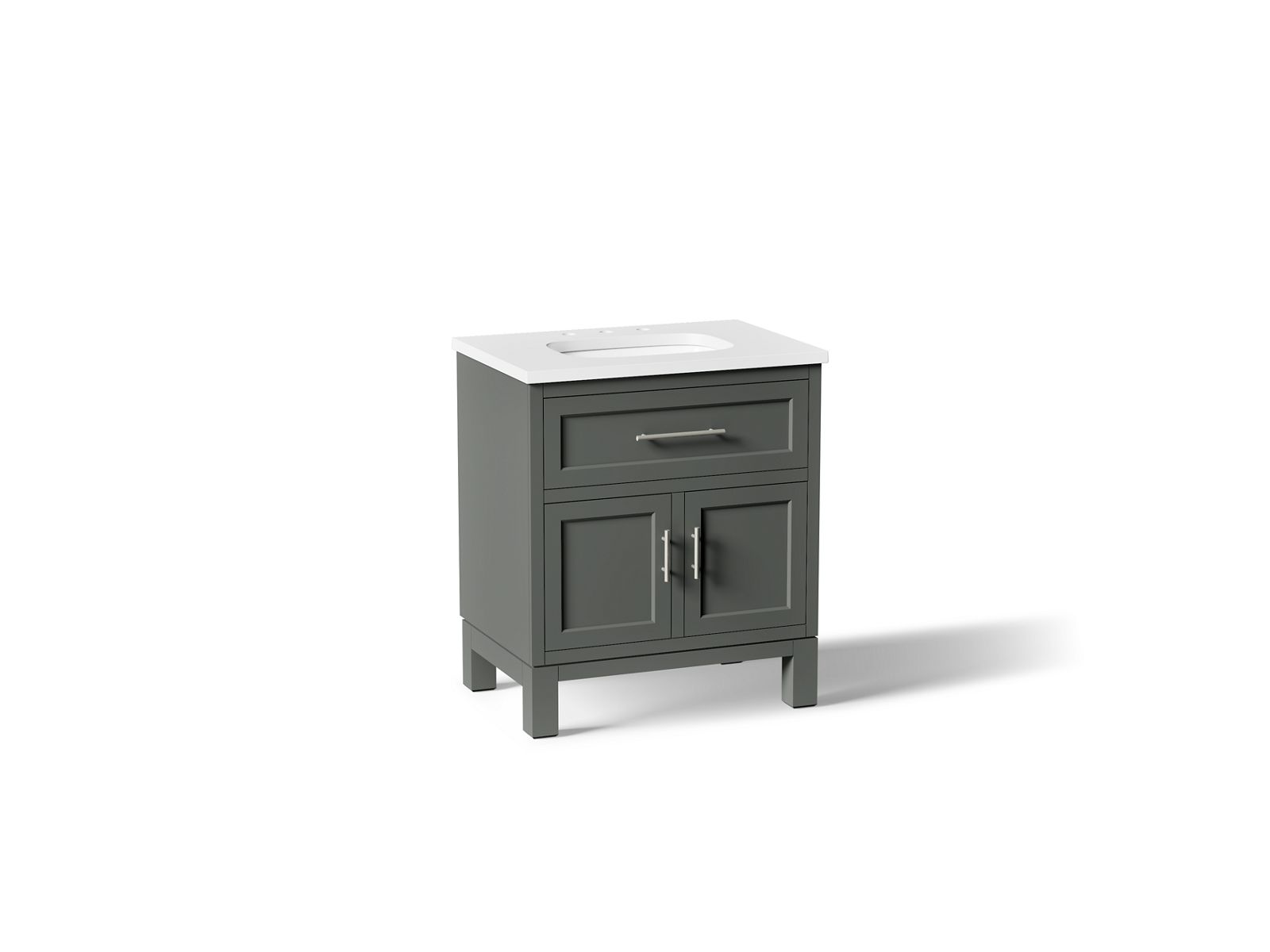 Quo 30" bathroom vanity cabinet with sink and quartz top