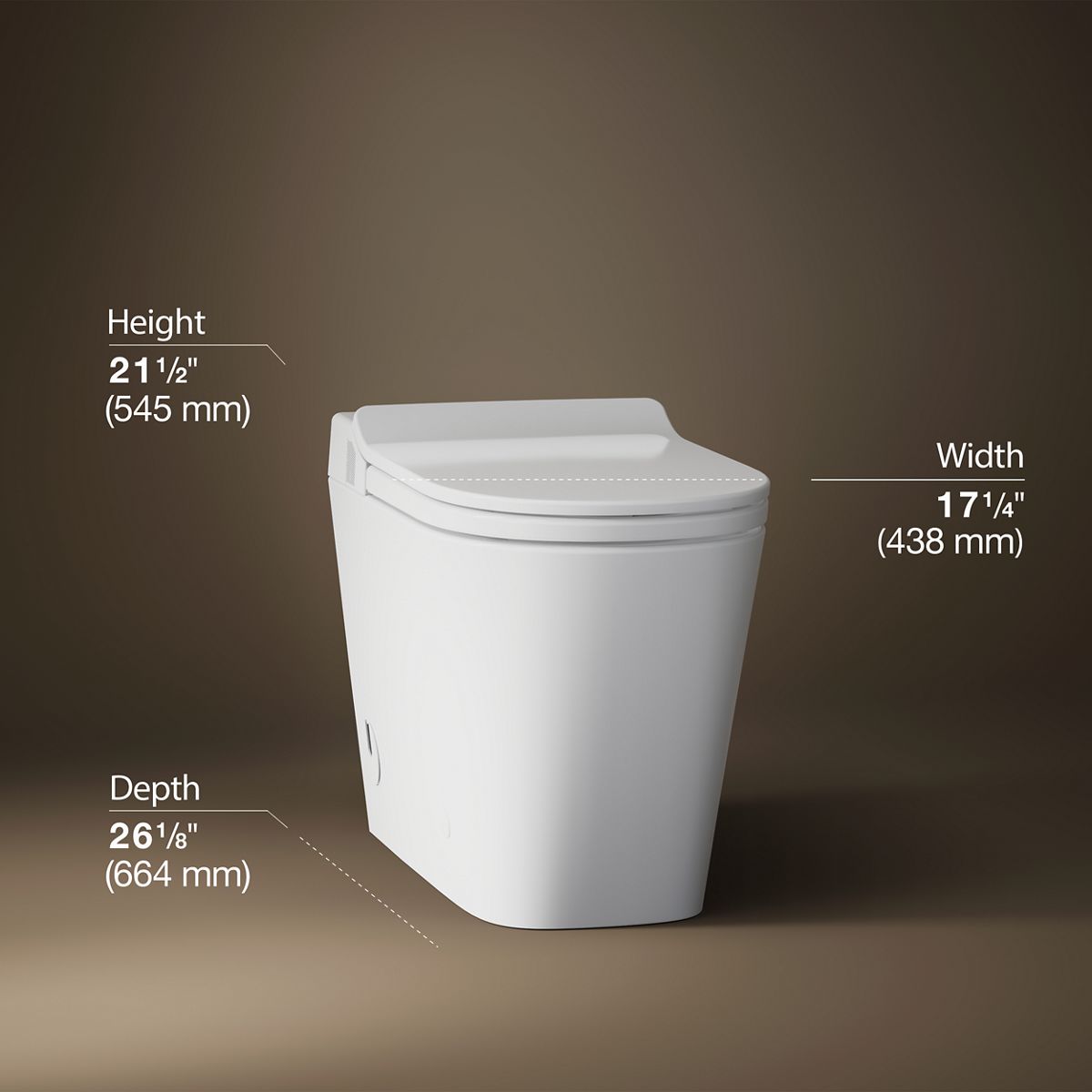 3/4 view of product with dimensions