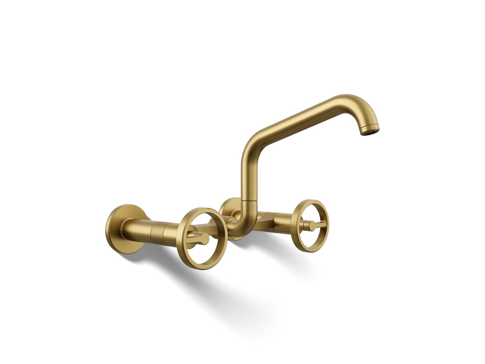 Billet Two-hole wall-mount bridge kitchen sink faucet