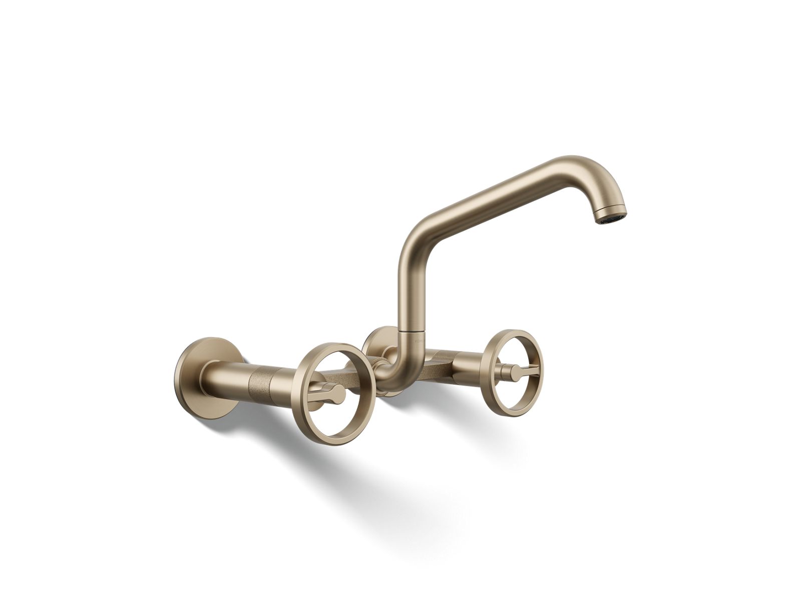 Billet Two-hole wall-mount bridge kitchen sink faucet