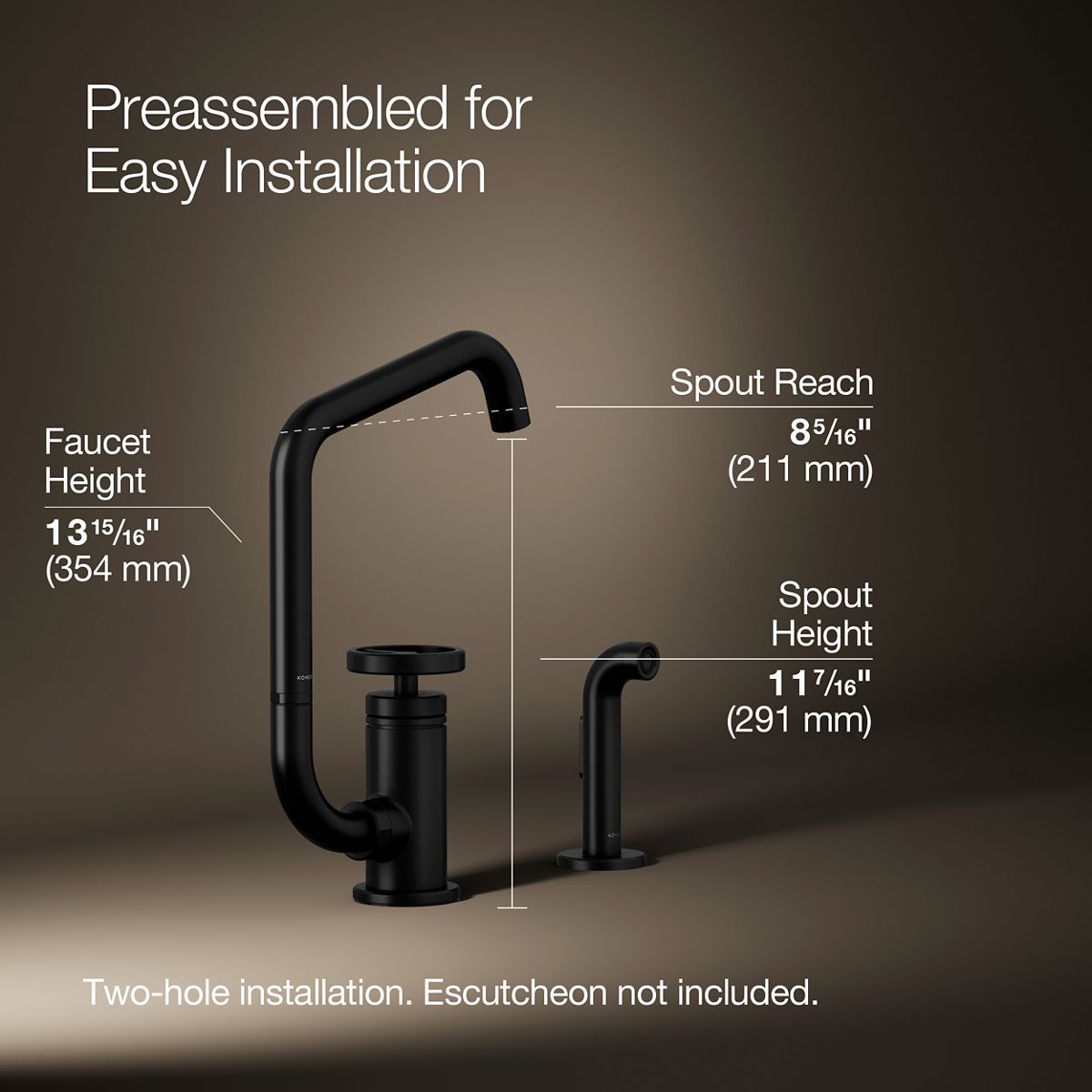 3/4 view of product with dimensions