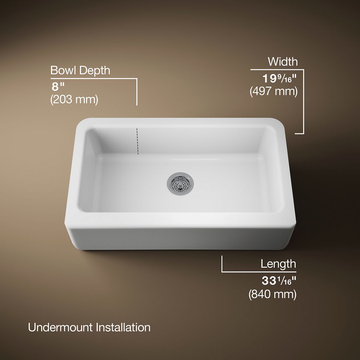 3/4 view of product with dimensions