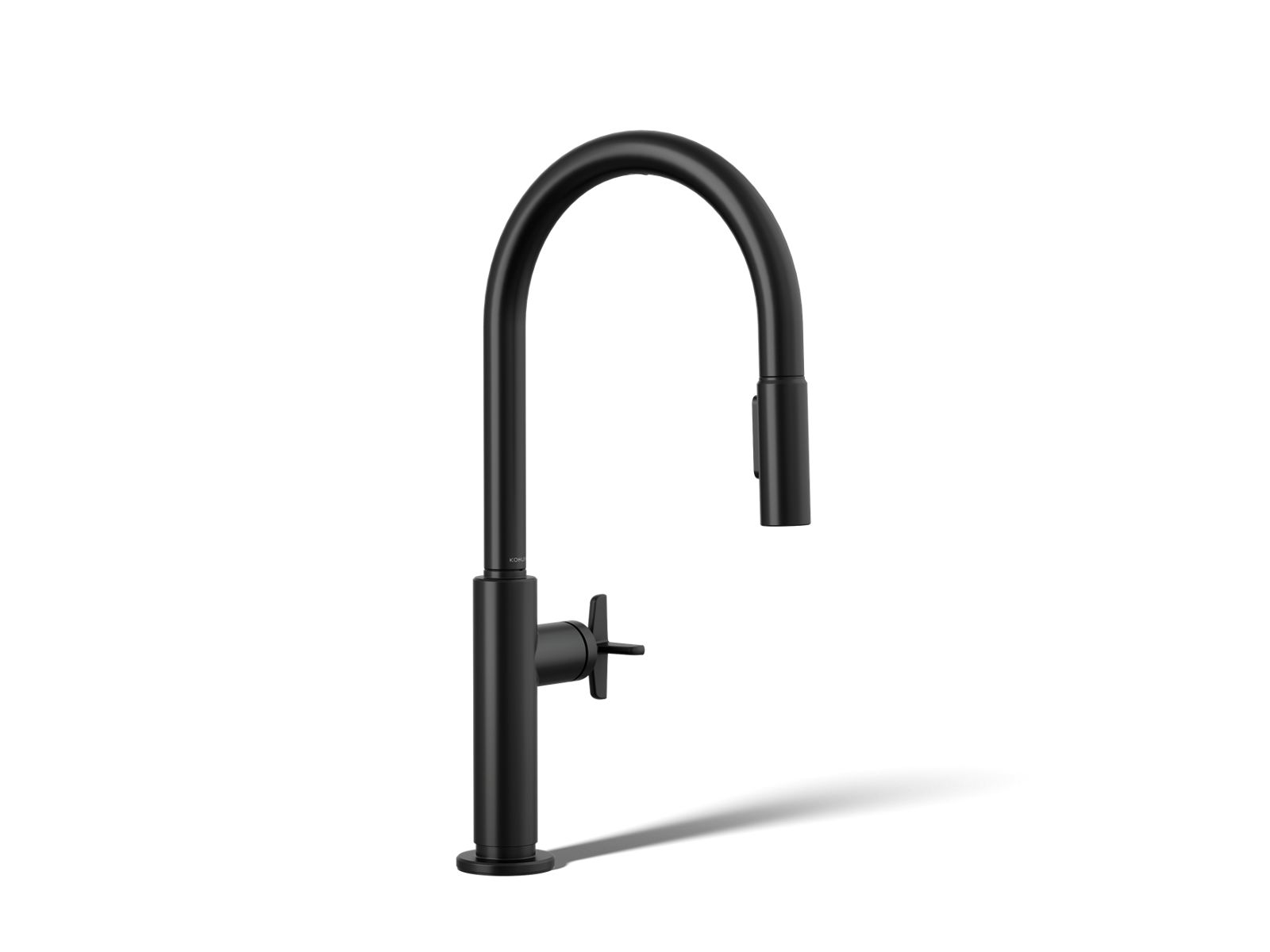 Billet Pull-down kitchen sink faucet with two-function sprayhead