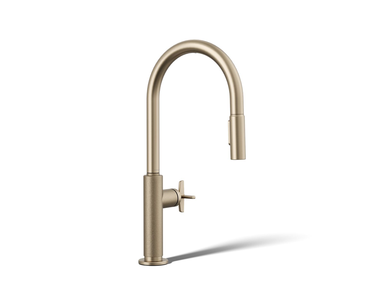 Billet Pull-down kitchen sink faucet with two-function sprayhead