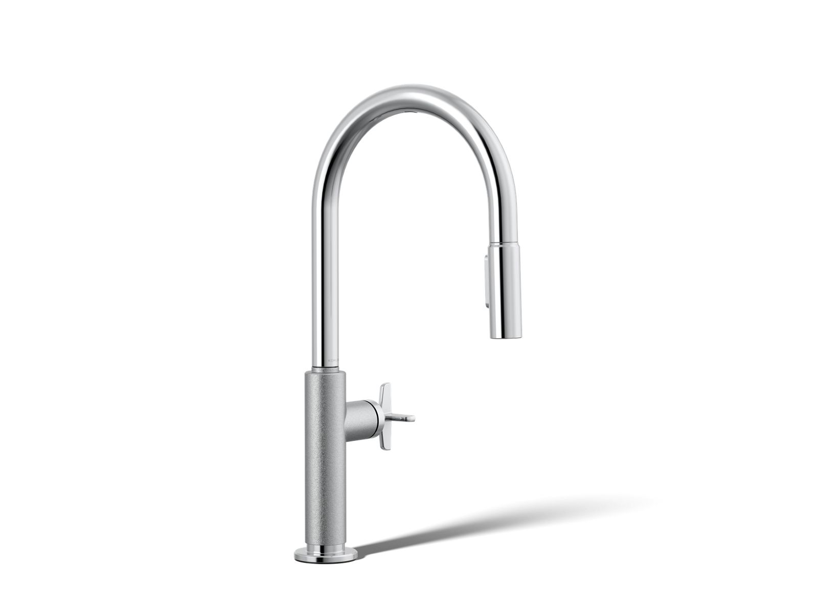 Billet Pull-down kitchen sink faucet with two-function sprayhead