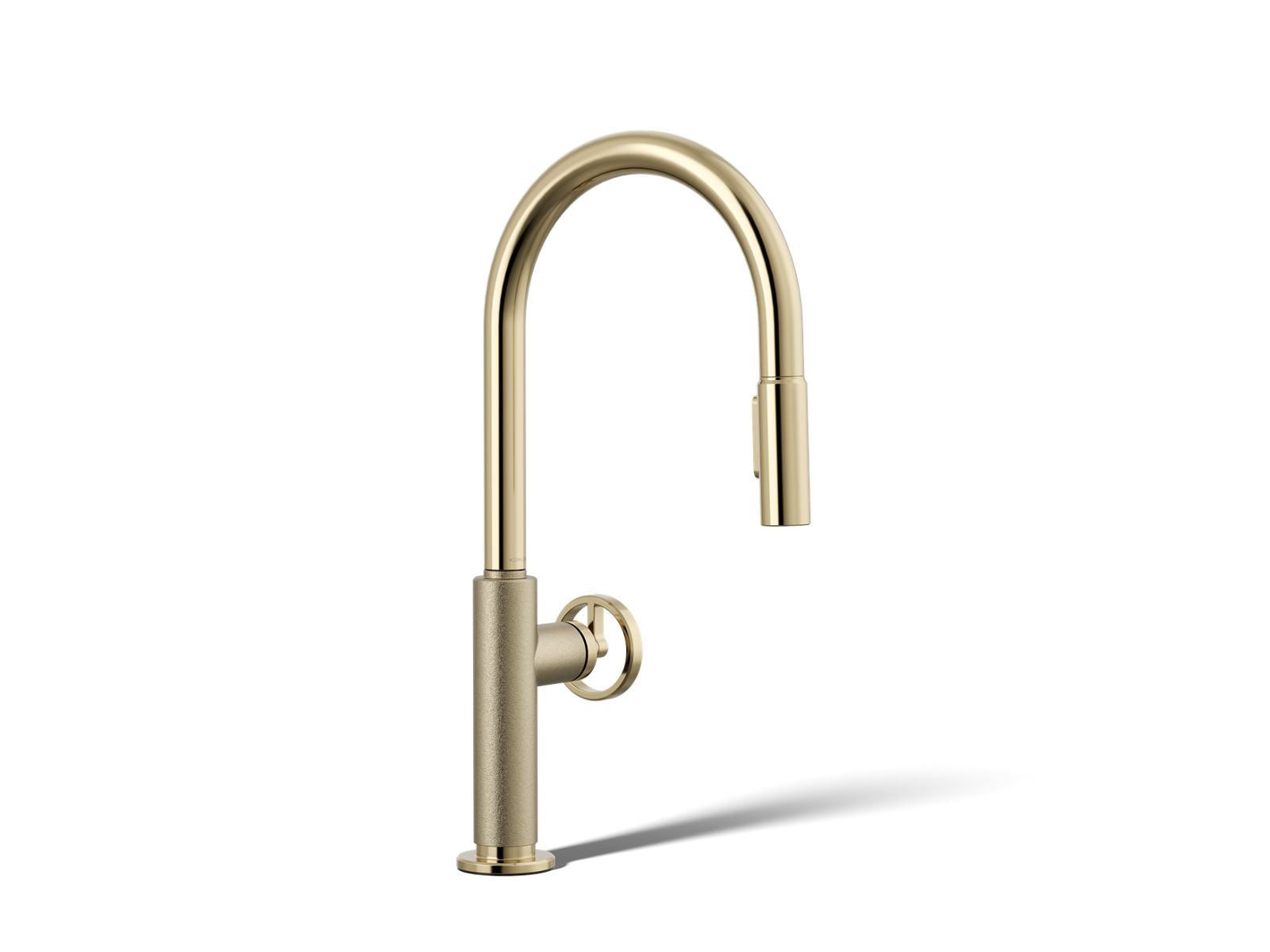 Billet Pull-down kitchen sink faucet with two-function sprayhead