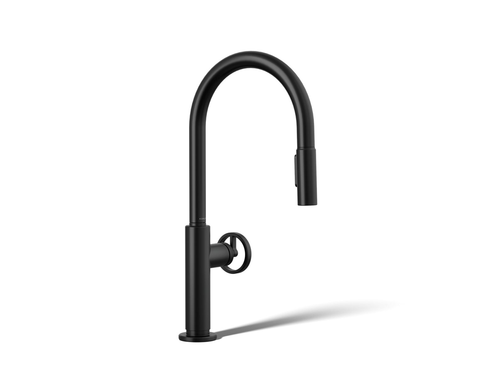 Billet Pull-down kitchen sink faucet with two-function sprayhead