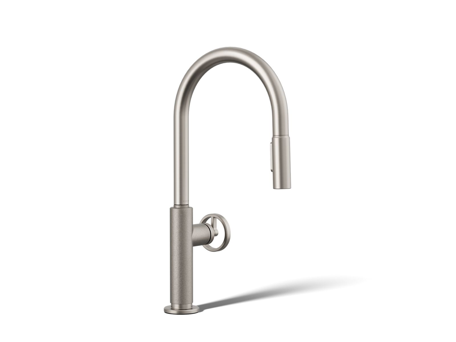 Billet Pull-down kitchen sink faucet with two-function sprayhead