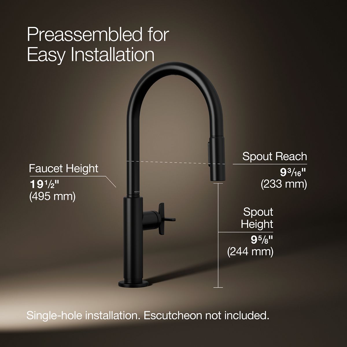 3/4 view of product with dimensions
