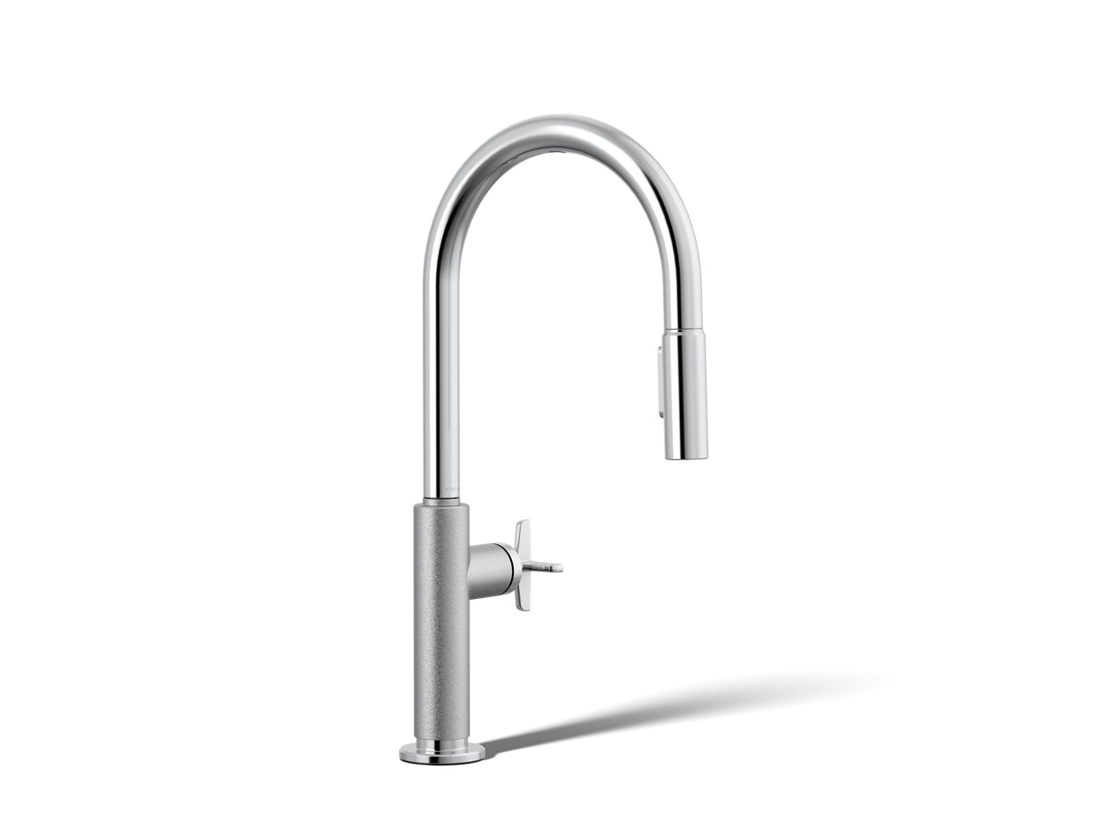 Billet Touchless pull-down kitchen sink faucet with two-function sprayhead