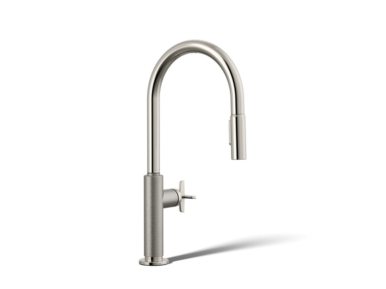 Billet Touchless pull-down kitchen sink faucet with two-function sprayhead