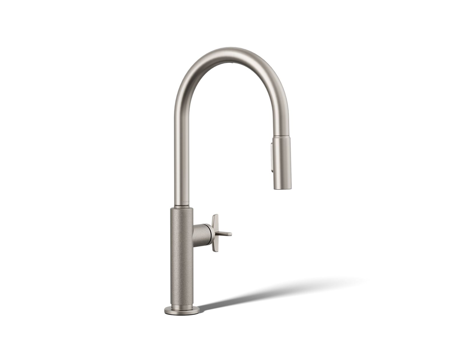 Billet Touchless pull-down kitchen sink faucet with two-function sprayhead