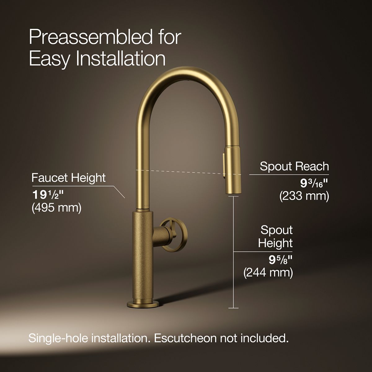 3/4 view of product with dimensions