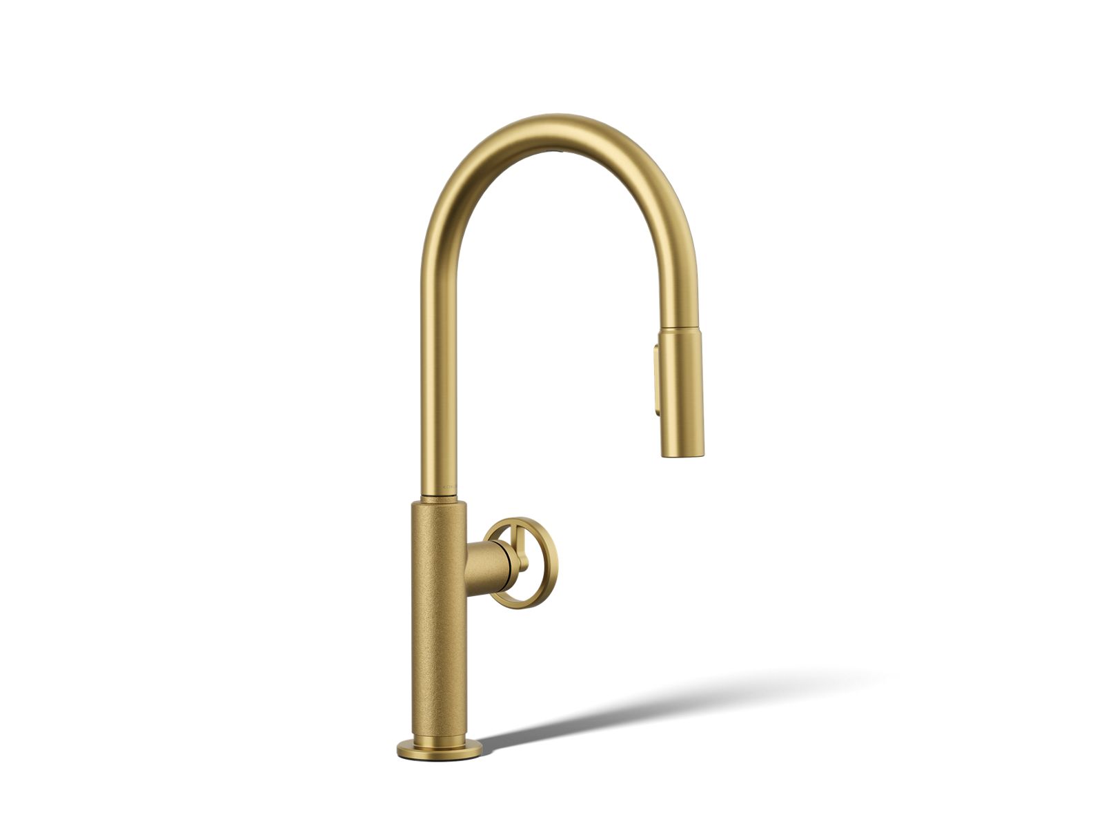 Billet Touchless pull-down kitchen sink faucet with two-function sprayhead