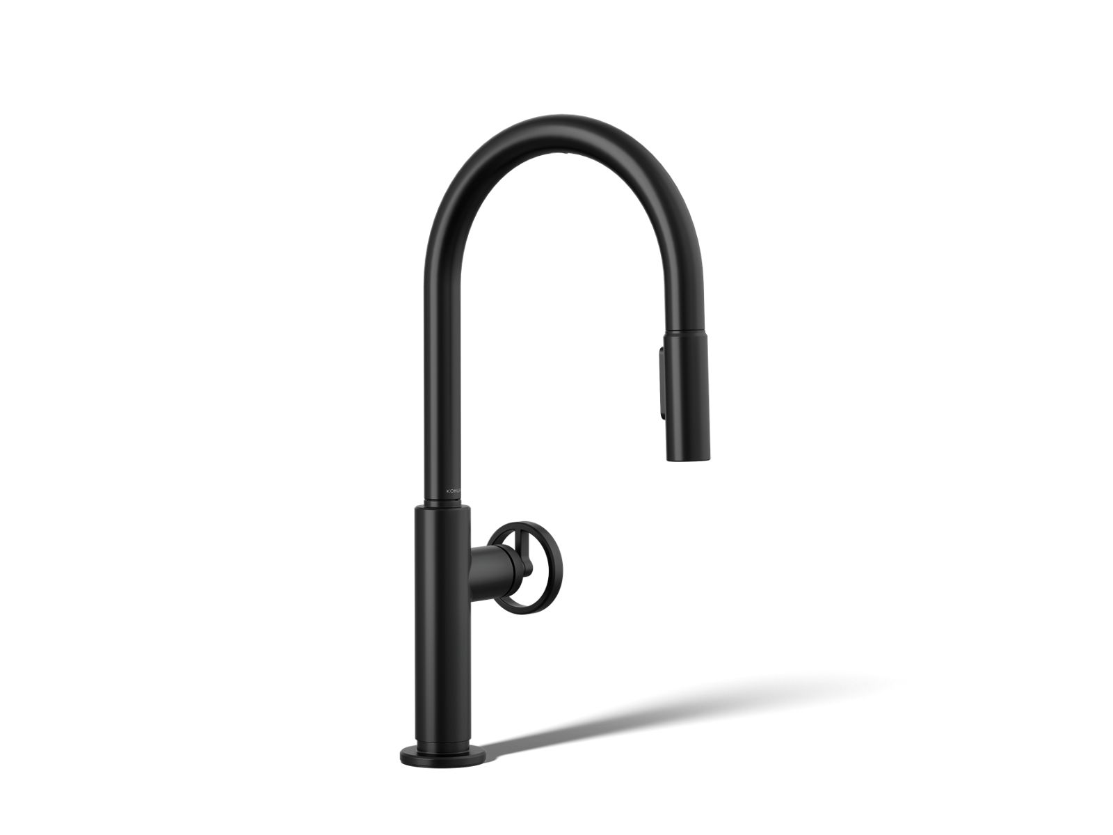 Billet Touchless pull-down kitchen sink faucet with two-function sprayhead