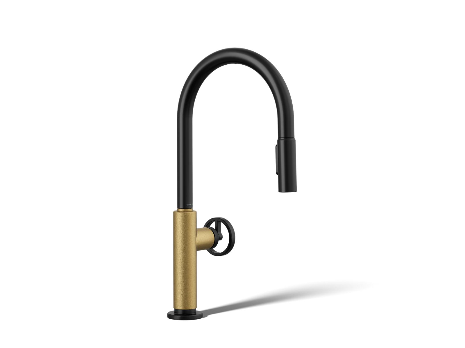 Billet Touchless pull-down kitchen sink faucet with two-function sprayhead