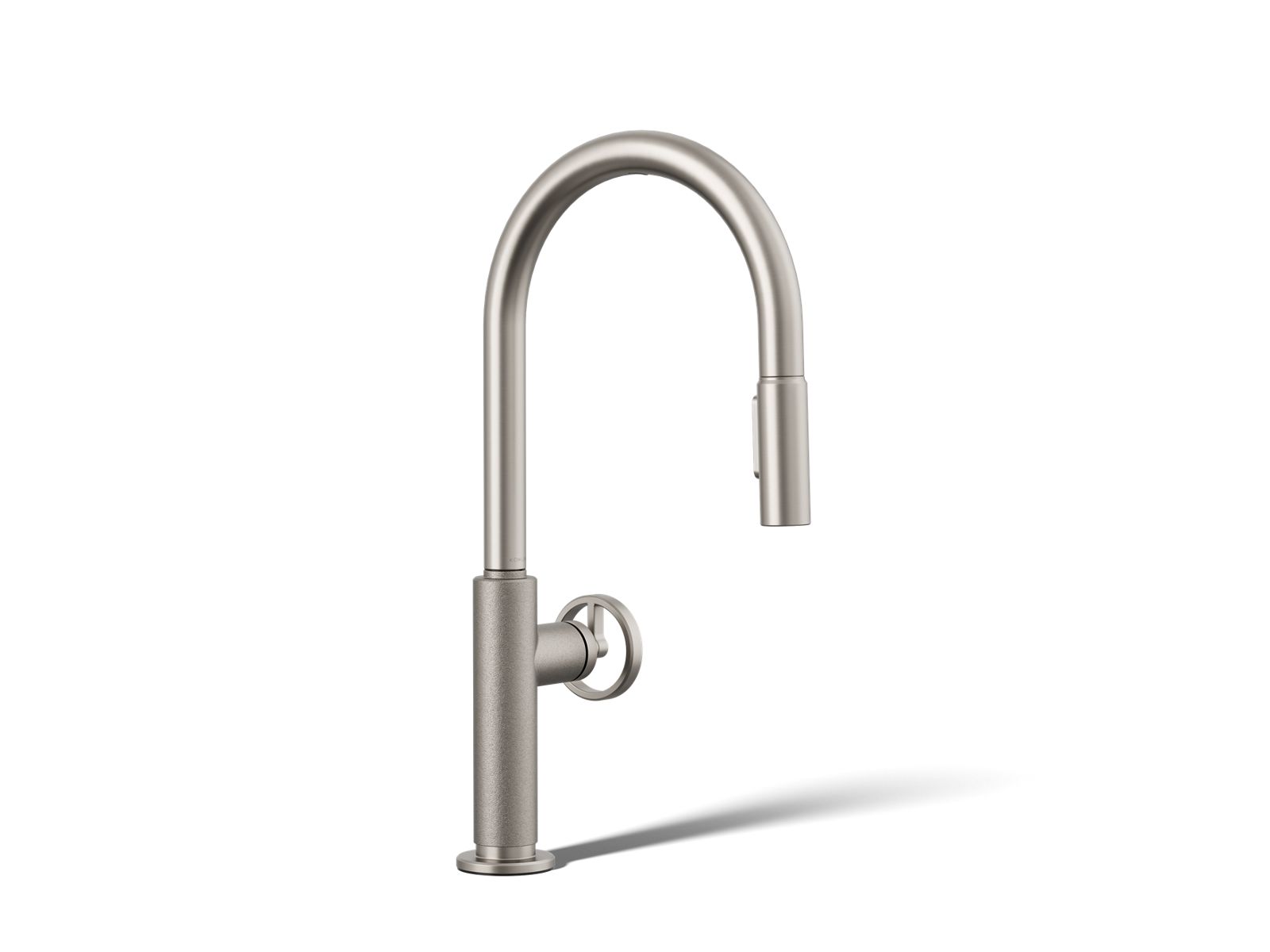 Billet Touchless pull-down kitchen sink faucet with two-function sprayhead