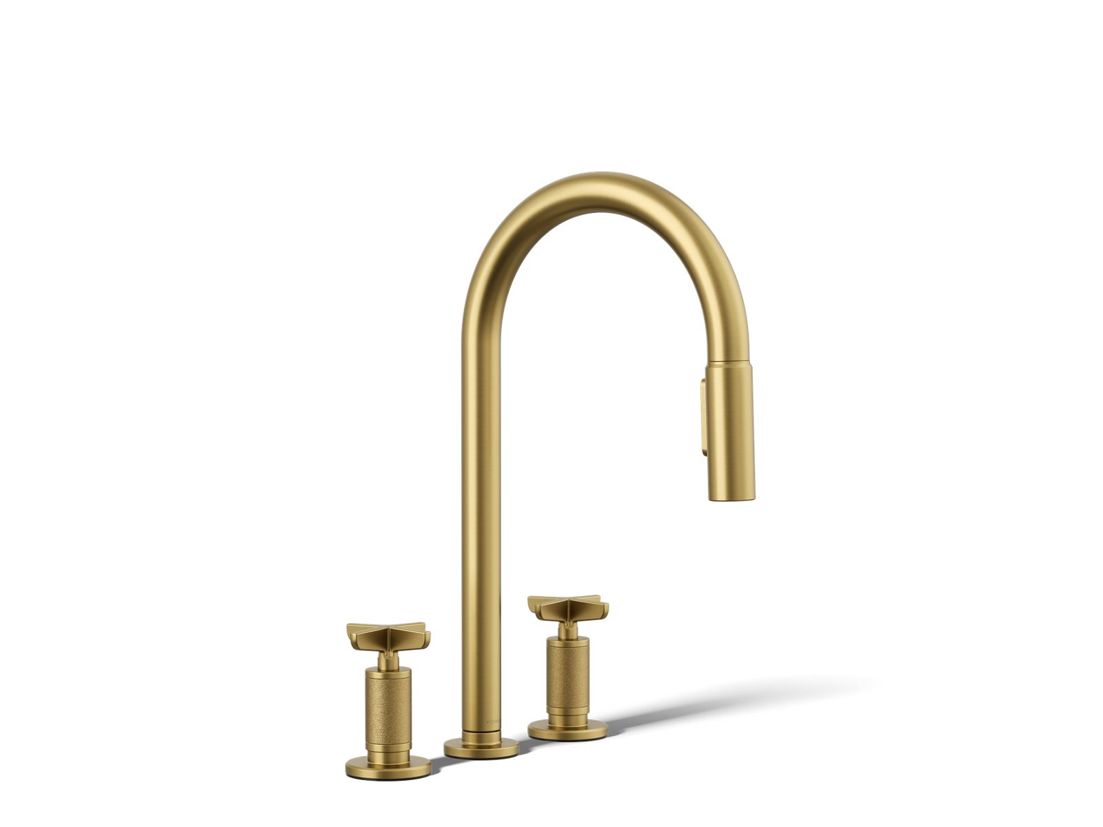 Billet Pull-down kitchen sink faucet with two-function sprayhead