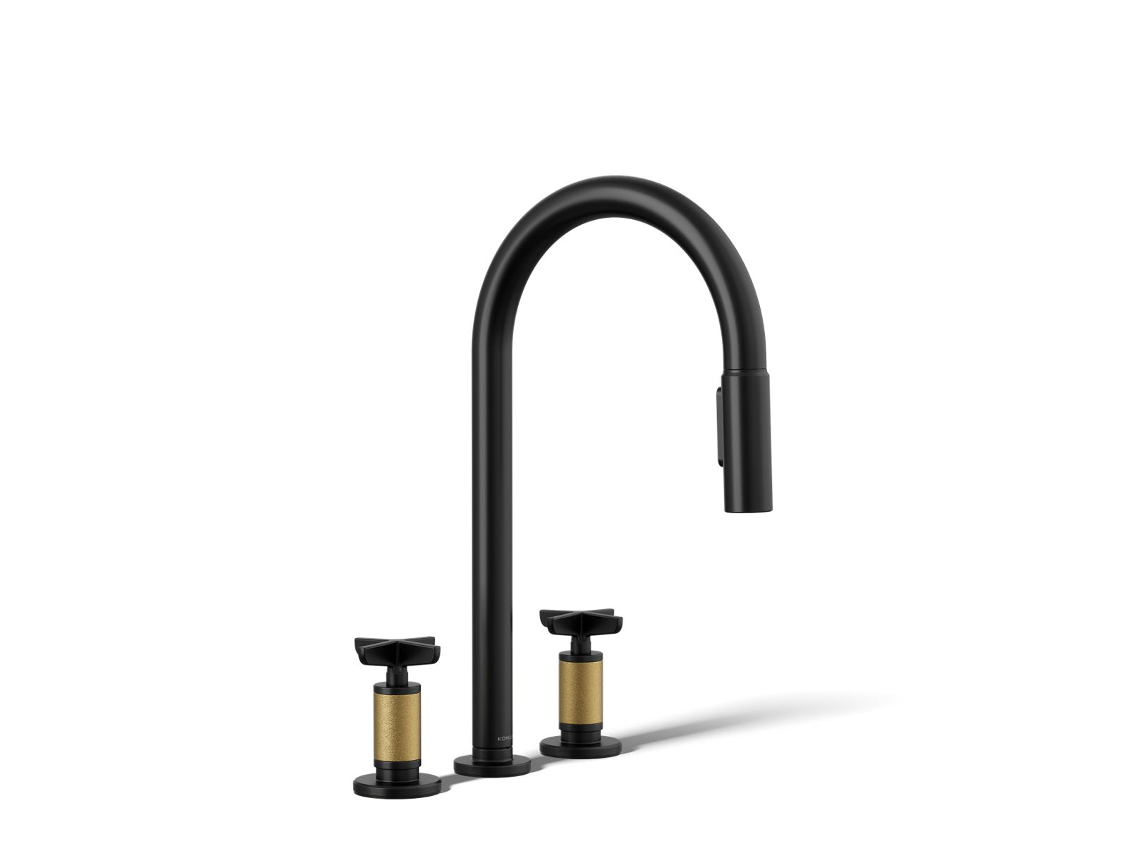 Billet Pull-down kitchen sink faucet with two-function sprayhead