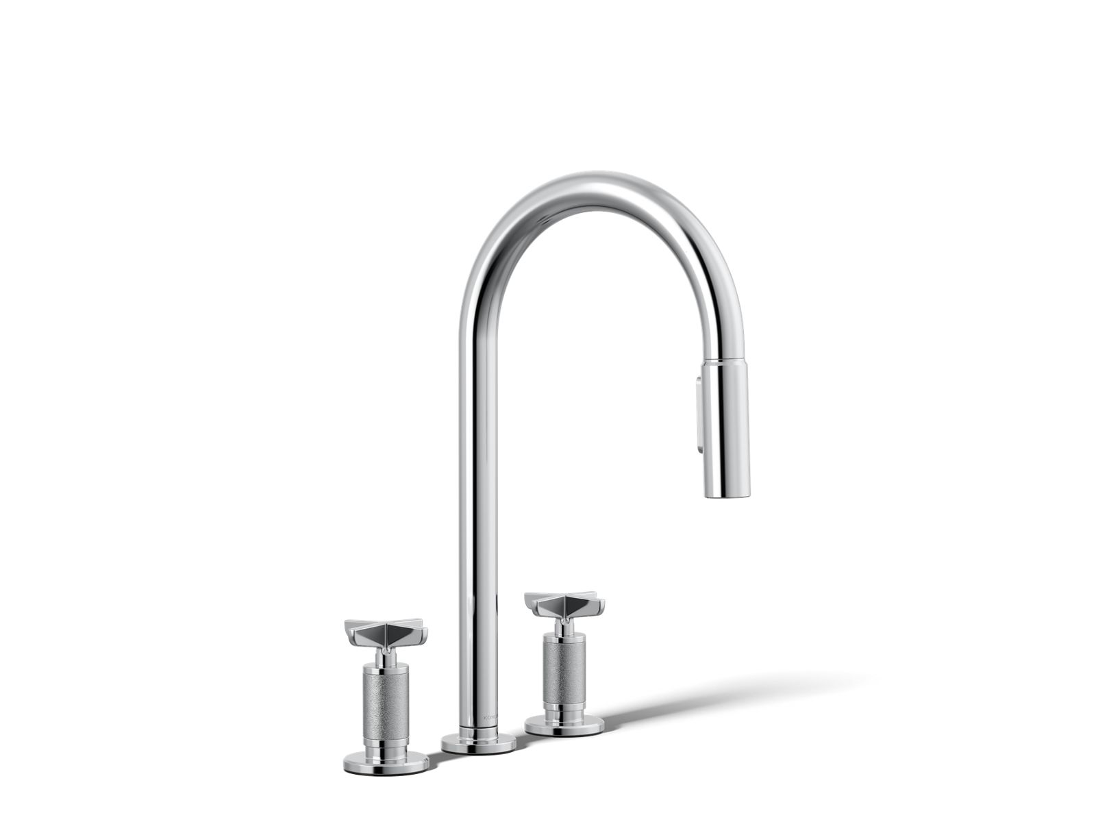 Billet Pull-down kitchen sink faucet with two-function sprayhead