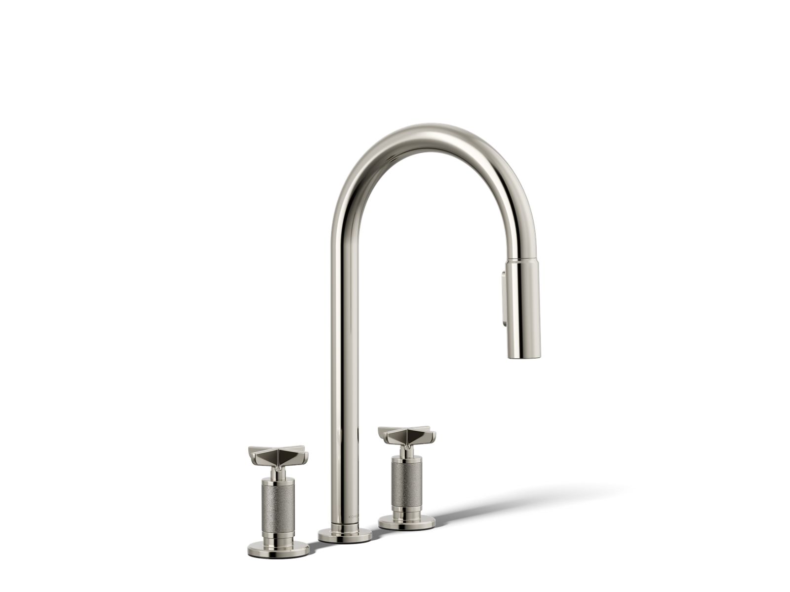 Billet Pull-down kitchen sink faucet with two-function sprayhead