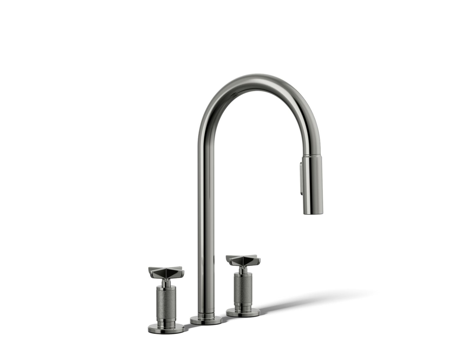 Billet Pull-down kitchen sink faucet with two-function sprayhead