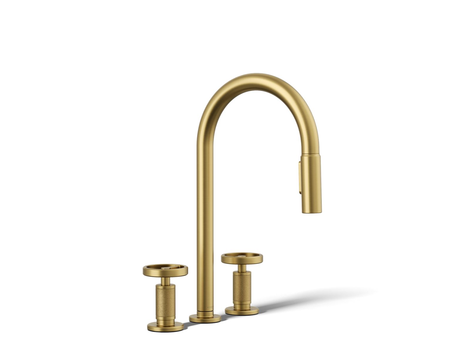 Billet Pull-down kitchen sink faucet with two-function sprayhead