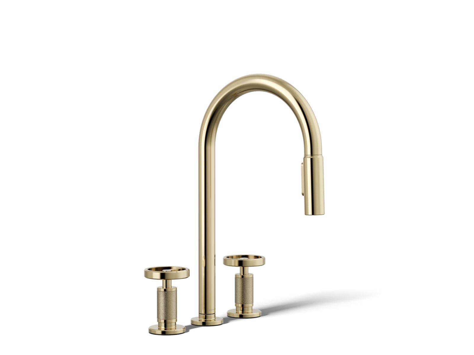 Billet Pull-down kitchen sink faucet with two-function sprayhead
