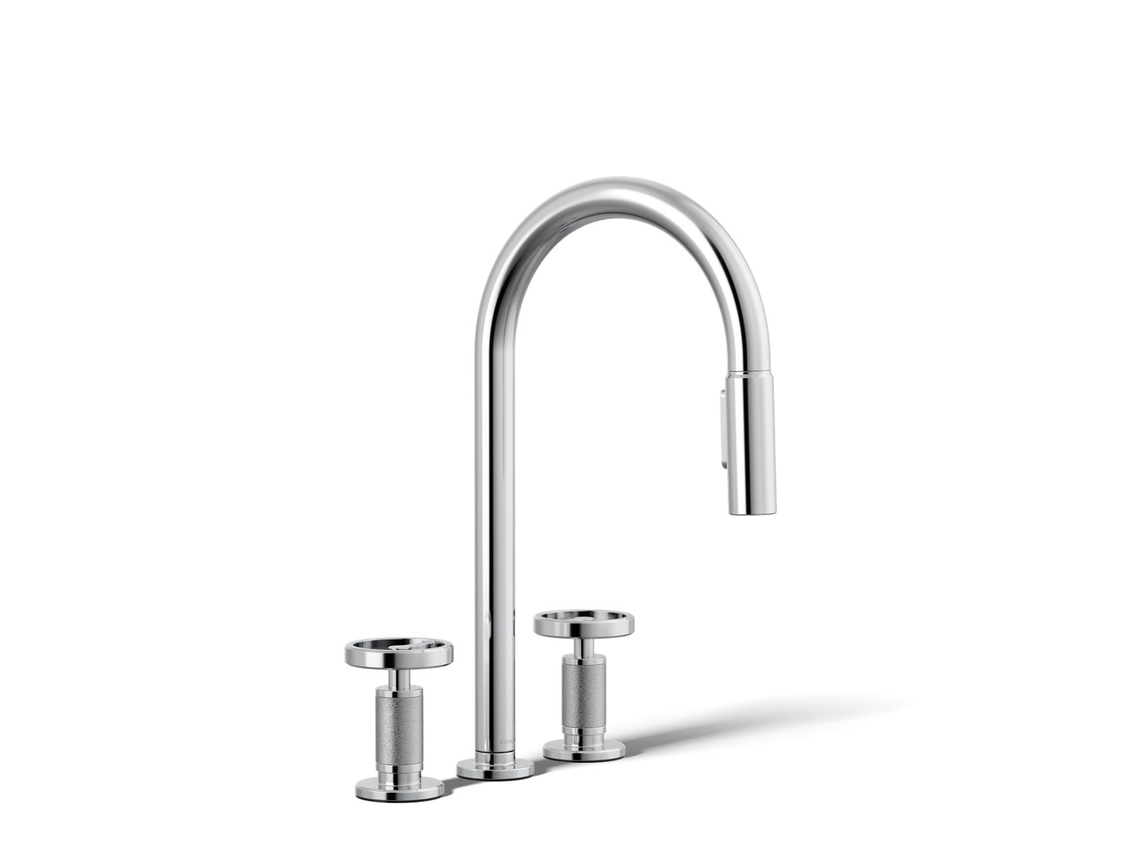 Billet Pull-down kitchen sink faucet with two-function sprayhead