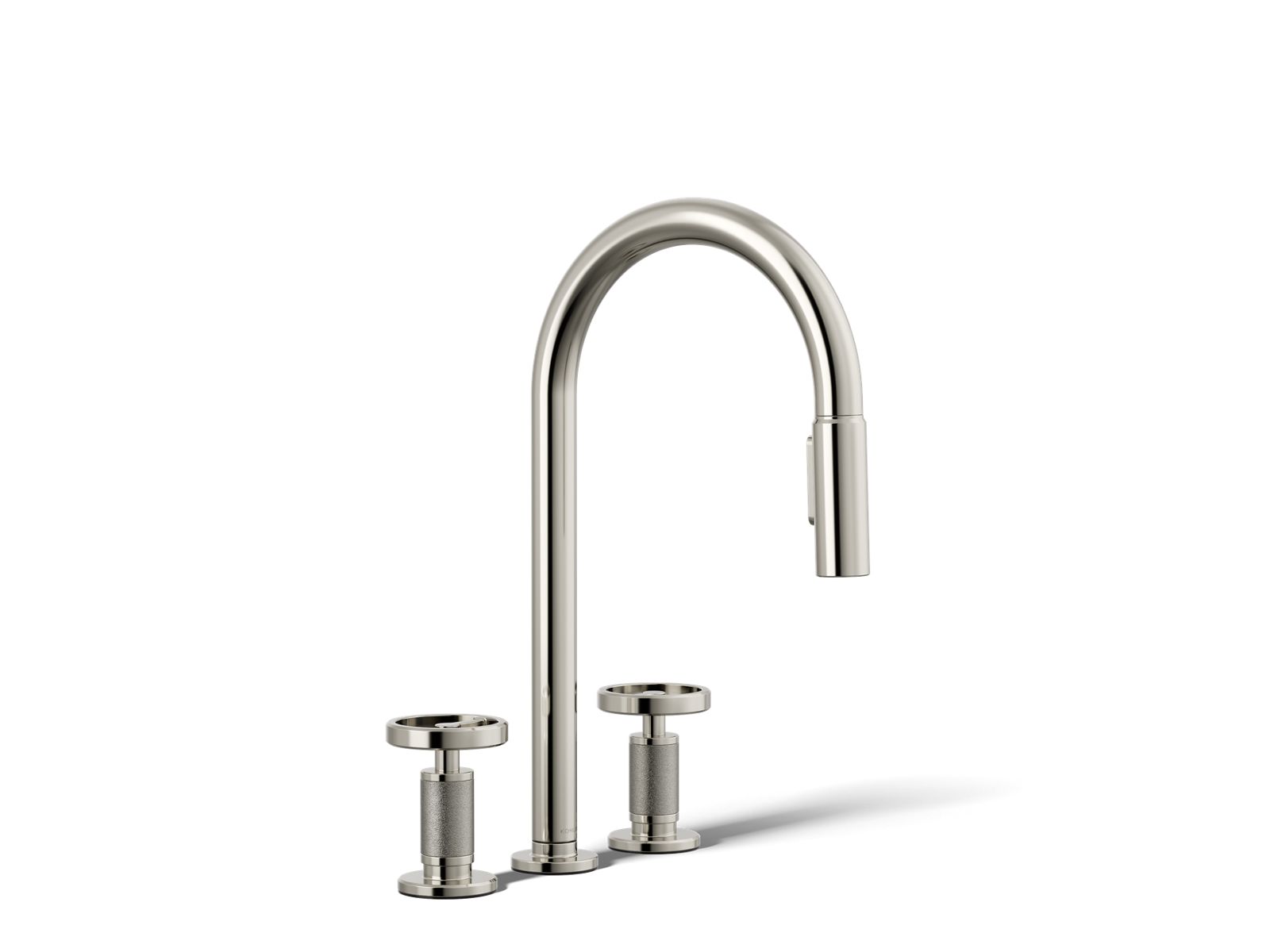Billet Pull-down kitchen sink faucet with two-function sprayhead